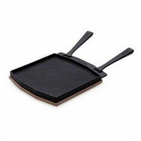 photo cast iron grill pan with 2 handles 2